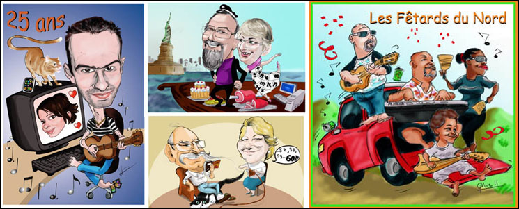 anniversaire, fêtes, pensez à offrir une caricature